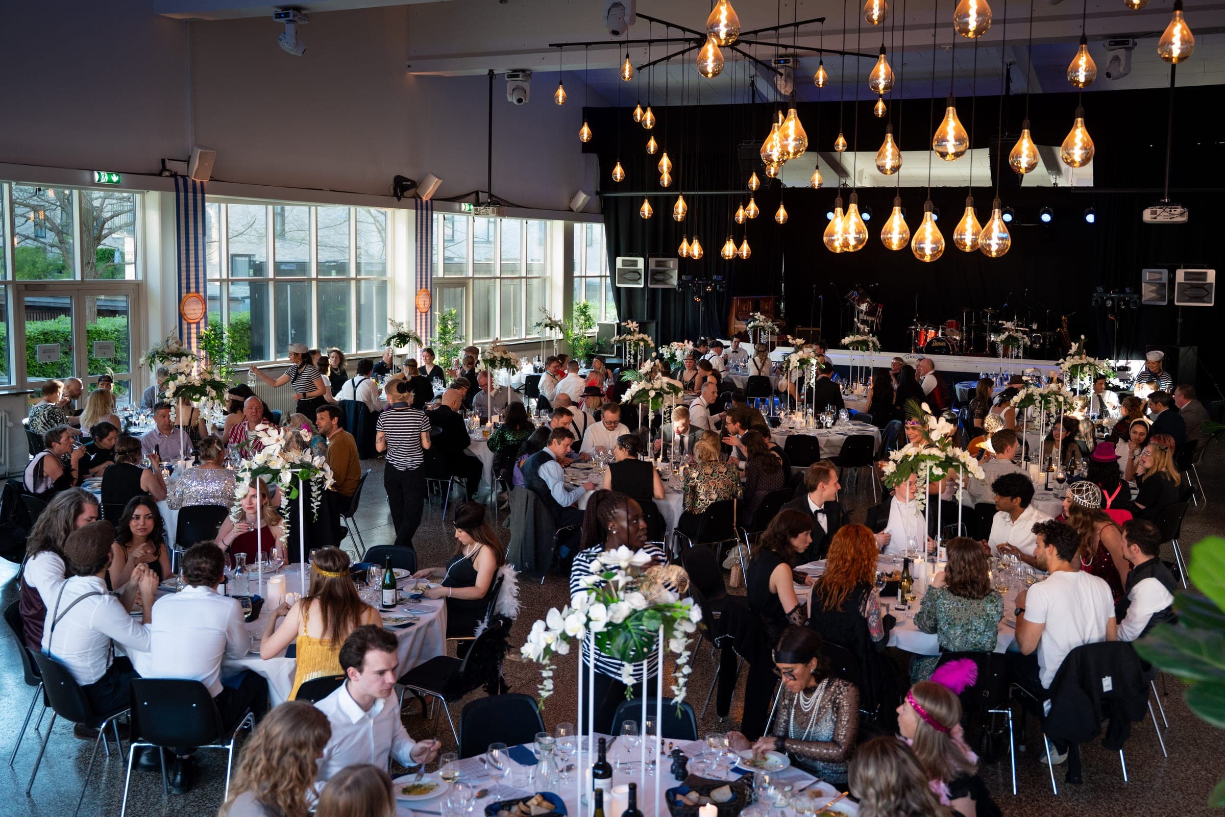 Company party with a funfair theme and gala dinner