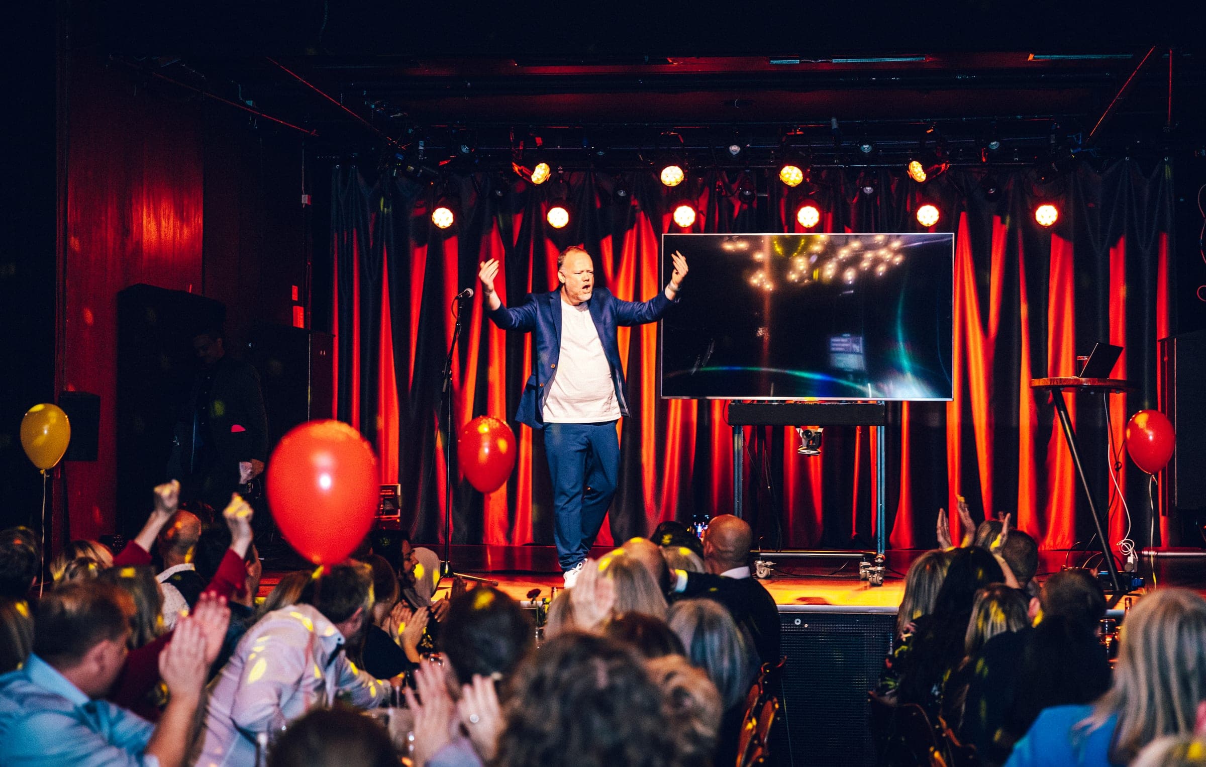Company party with a funfair theme and gala dinner